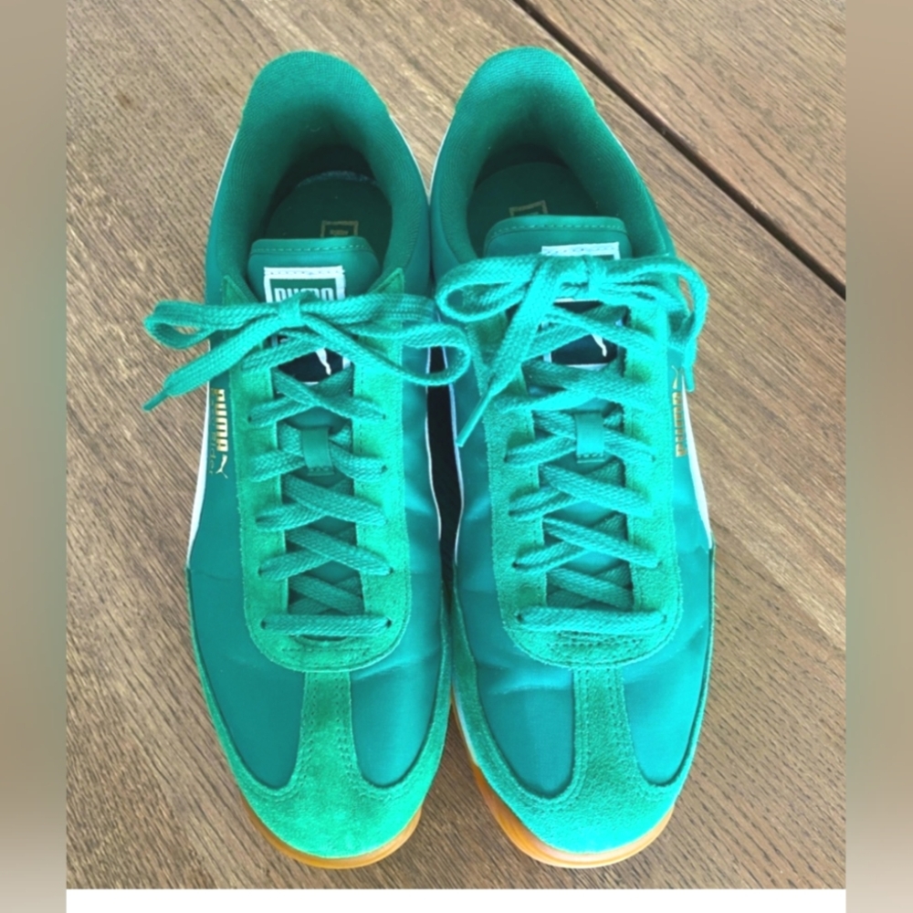 Green Suede Puma Sneakers